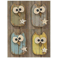 Lath Owl w/Metal Star, Asst. - The Fox Decor