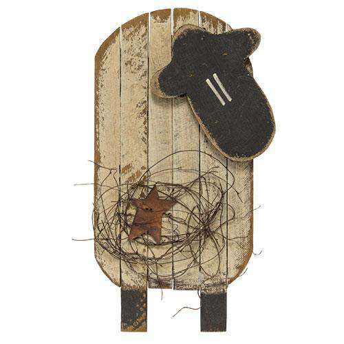 Lath Sheep w/Star, 18" Wall Decor CWI+ 