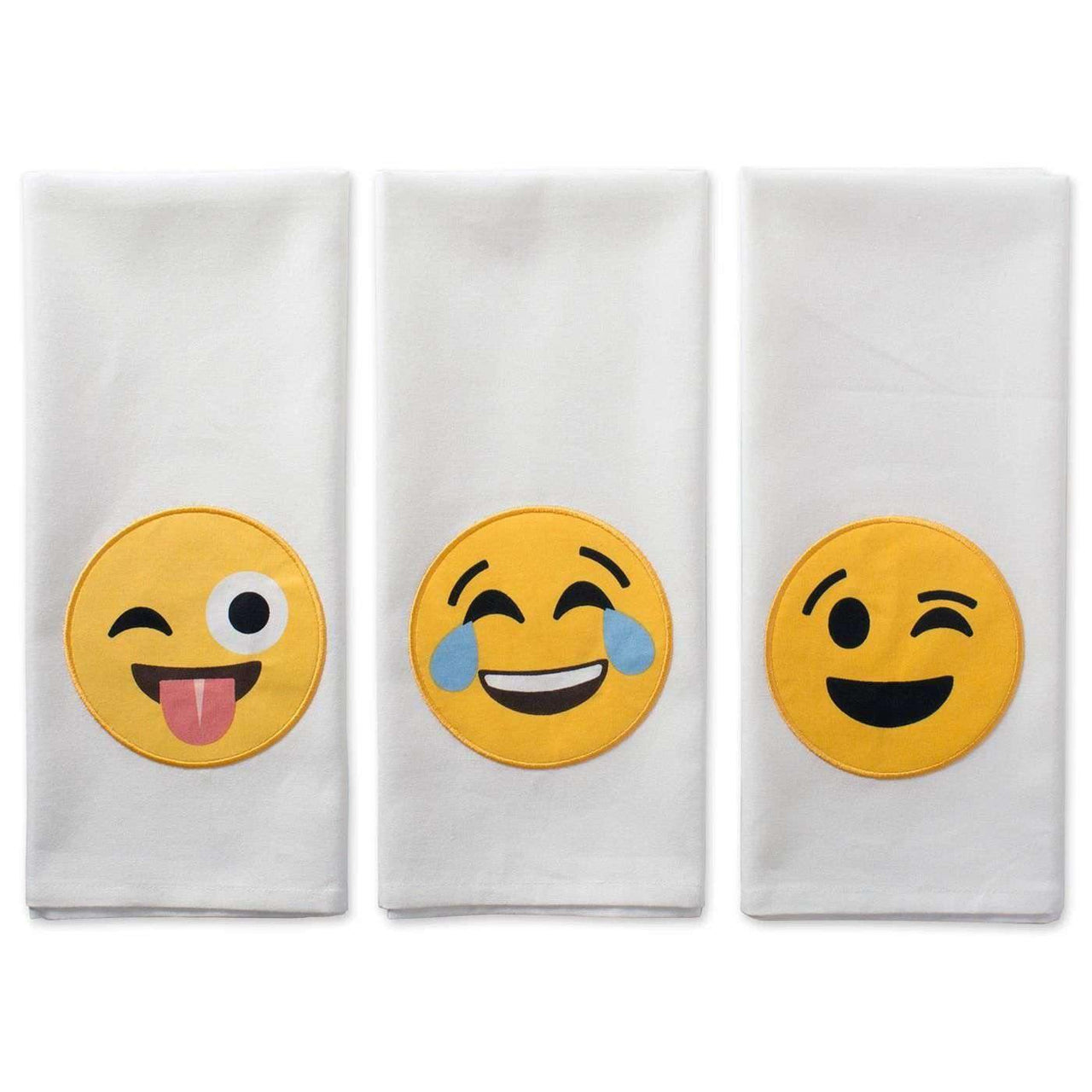 Laughing Emoji Embellished Dishtowels Set/3 - The Fox Decor