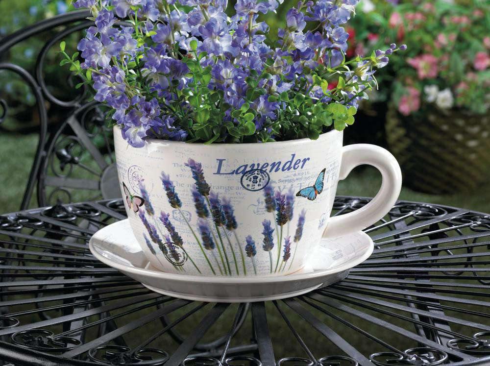 Lavender Fields Teacup Planter - The Fox Decor