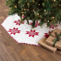 Emmie Red Patchwork Christmas Tree Skirt 60 VHC Brands - The Fox Decor