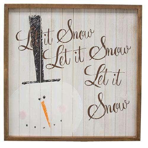 Let It Snow Framed Shiplap Easel Christmas Wood Blocks CWI+ 