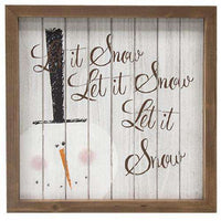 Thumbnail for Let It Snow Shiplap Framed Sign Vintage Christmas Decor CWI+ 