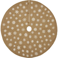 Thumbnail for Snowflake Burlap Natural Christmas Tree Skirt 55 VHC Brands - The Fox Decor