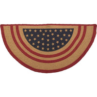 Thumbnail for Liberty Stars Flag Jute Braided Rugs Oval/Half Circle VHC Brands rugs VHC Brands 16.5X33 Half Circle 