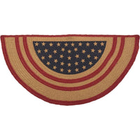 Thumbnail for Liberty Stars Flag Jute Braided Rugs Oval/Half Circle VHC Brands rugs VHC Brands 16.5X33 Half Circle 