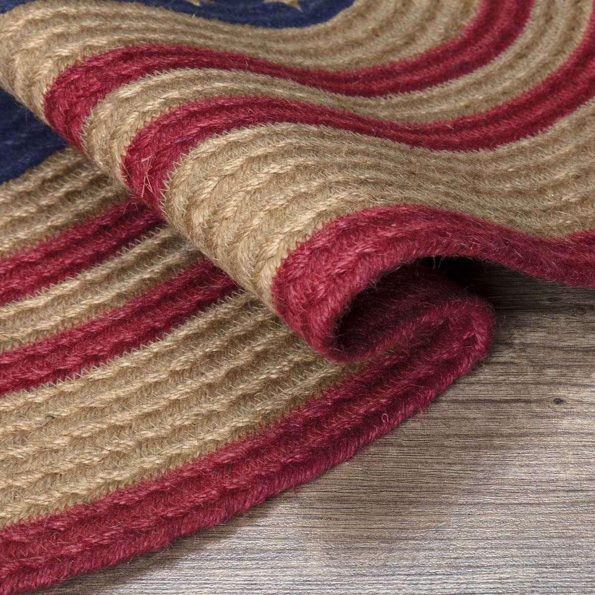 Liberty Stars Flag Jute Braided Rugs Oval/Half Circle VHC Brands rugs VHC Brands 