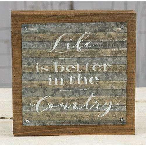 Life is Better in the Country Sign Farmhouse Decor CWI+ 