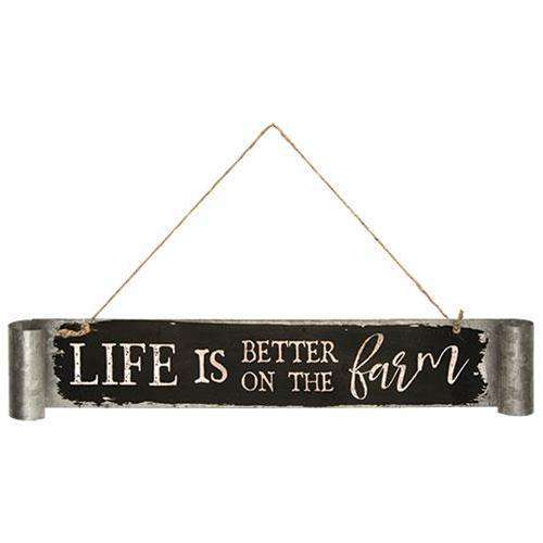 Life Is Better on the Farm Galvanized Metal Sign General CWI+ 