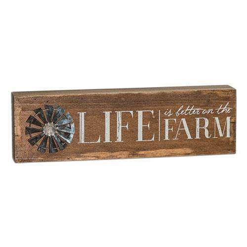 Life Is Better on the Farm Windmill Table Sign Farmhouse Decor CWI+ 
