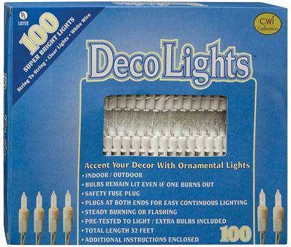 Light Set, White Cord, 100ct Light Strands CWI+ 