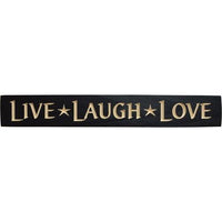 Thumbnail for Live Laugh Love Engraved Sign - Black Thoughtful Blocks CWI+ 
