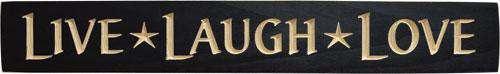 Live Laugh Love Engraved Sign - Black - The Fox Decor