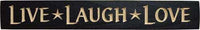 Live Laugh Love Engraved Sign - Black - The Fox Decor