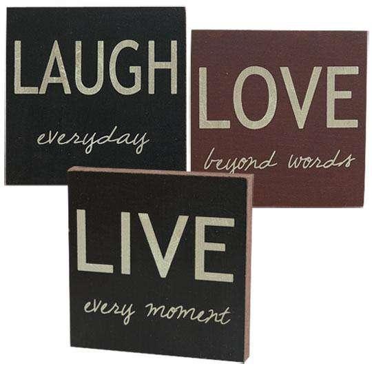 Live Laugh Love Mini Block Signs - Assorted - The Fox Decor