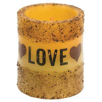 Thumbnail for *Live Laugh Love Pillar Burnt Ivory Valentine Decor CWI+ 