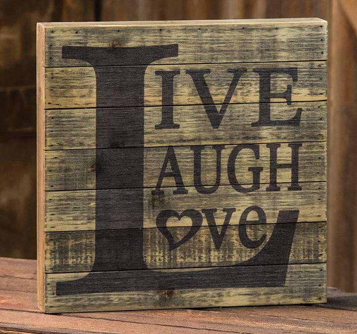 Live, Laugh, Love Slat Sign HS Plates & Signs CWI+ 