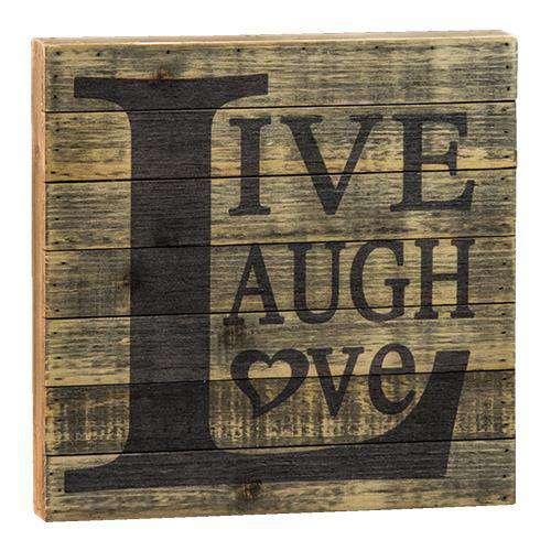 Live, Laugh, Love Slat Sign HS Plates & Signs CWI+ 