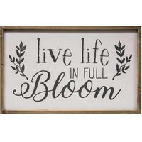 Live Life in Full Bloom Framed Wall Sign - The Fox Decor