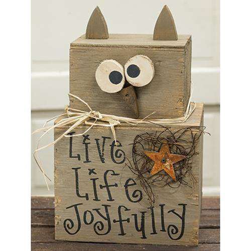 *Live Life Joyfully Owl Stacker Tabletop CWI+ 
