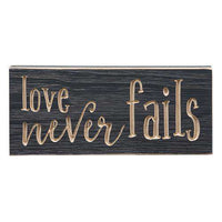 Love Never Fails Engraved Sign, 3.5