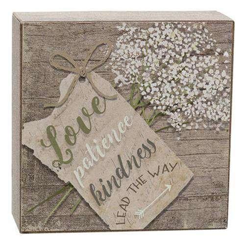 Love, Patience, Kindness Box Sign Valentine decore CWI+ 