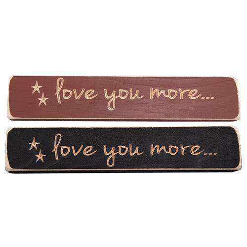 Love You More Engraved Block, 9", Asst Valentine Decor CWI+ 