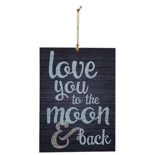 Love You to the Moon Tag Sign Wall Decor CWI+ 