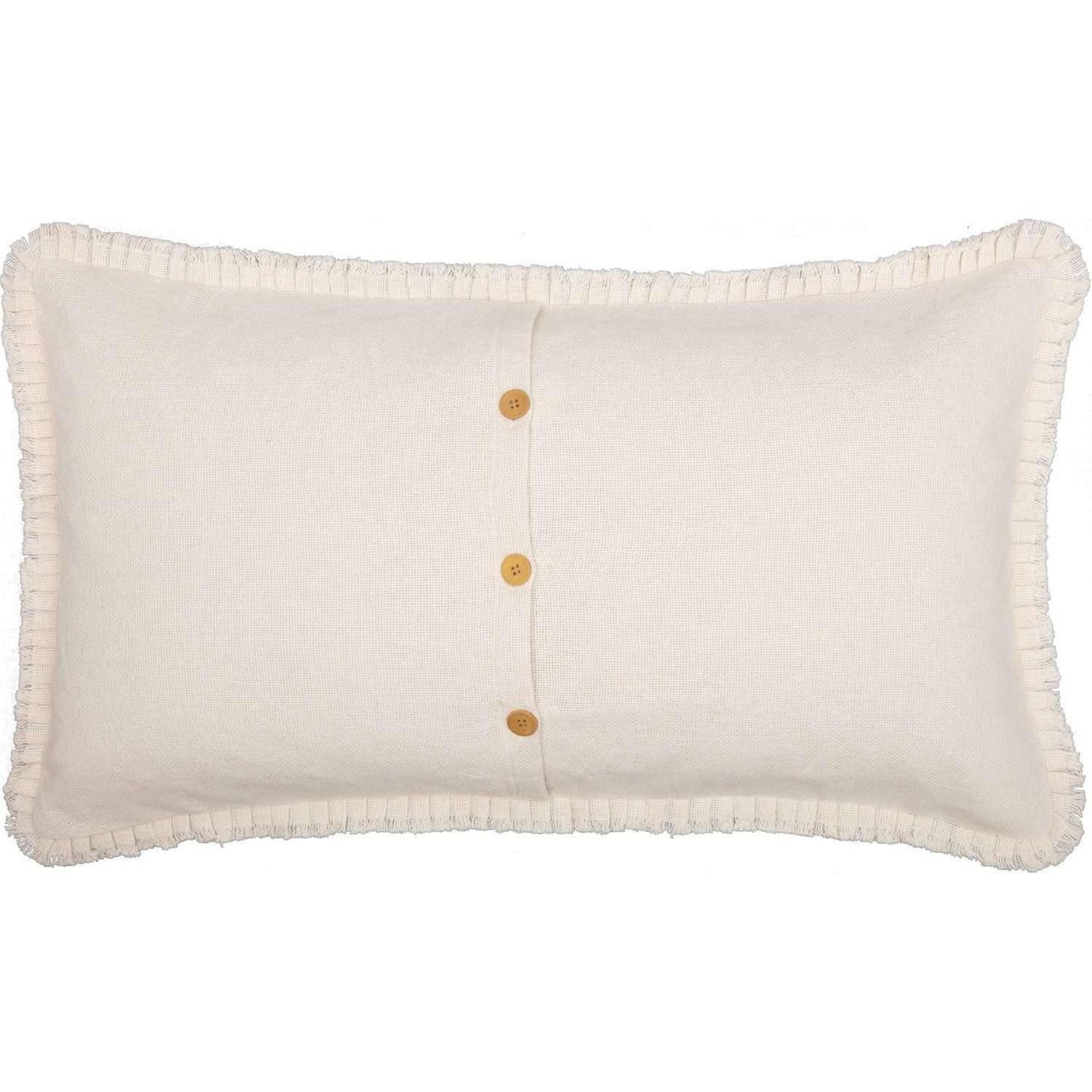 Burlap Antique White King Sham w/ Fringed Ruffle 21x37 VHC Brands - The Fox Decor