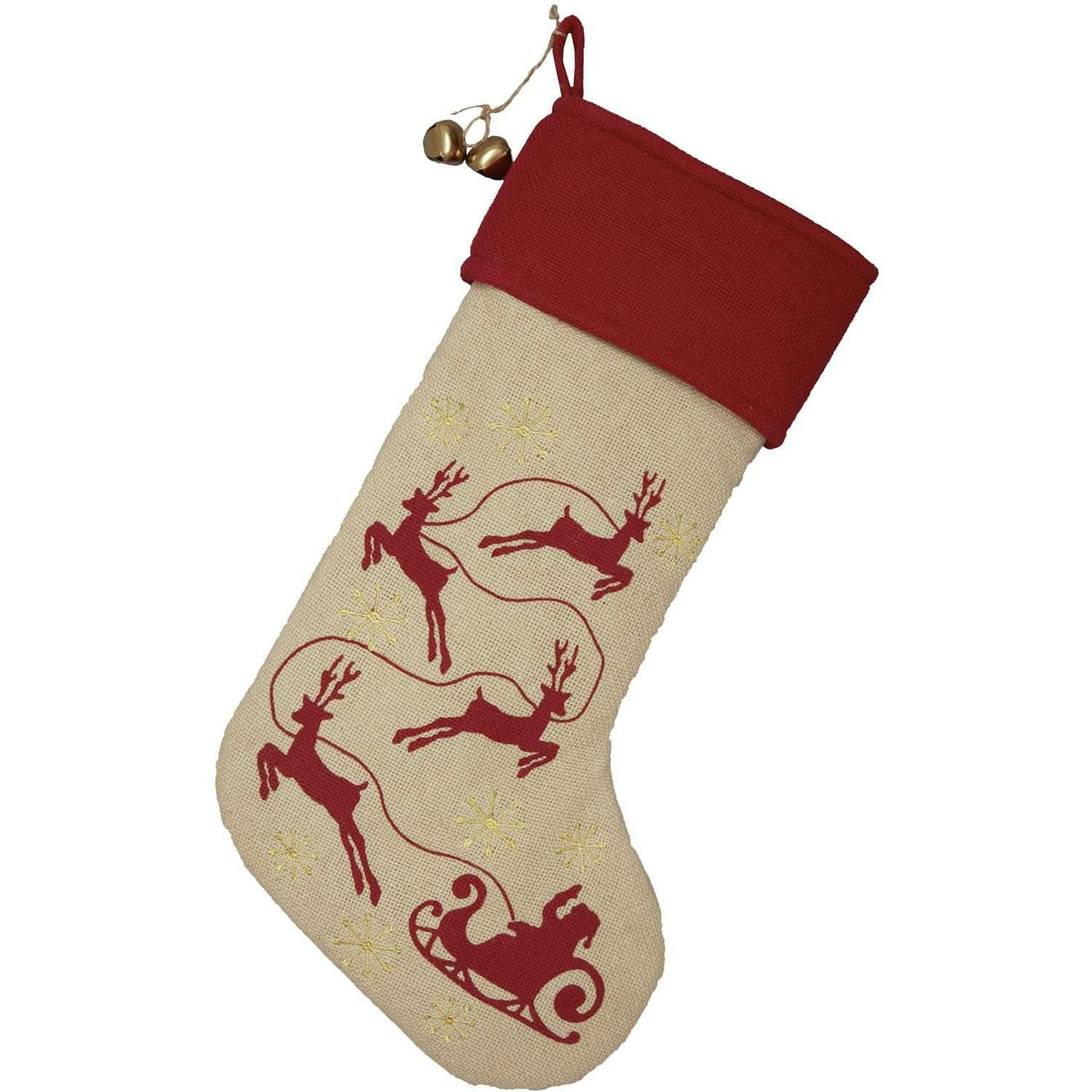 Burlap Santa Stocking 12x20 VHC Brands - The Fox Decor