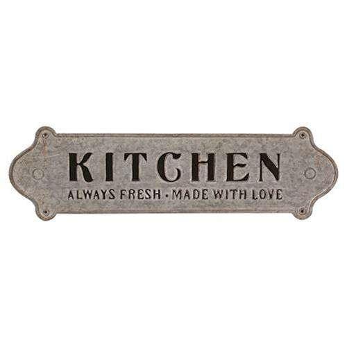 Made with Love Distressed Metal Kitchen Sign - The Fox Decor