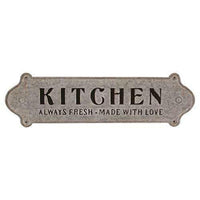 Thumbnail for Made with Love Distressed Metal Kitchen Sign - The Fox Decor