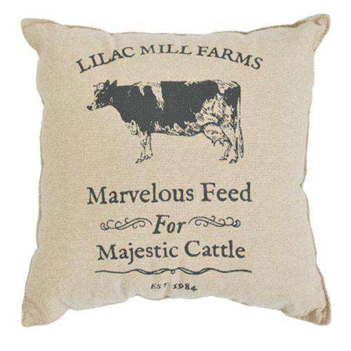 Majestic Cattle Primitive Throw Pillow, 10" - The Fox Decor