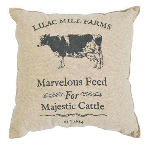 Majestic Cattle Primitive Throw Pillow, 10" pillows CWI Gifts 