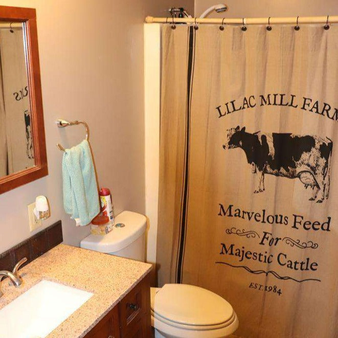 Majestic Cattle Shower Curtain Farmhouse curtains CWI Gifts 