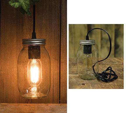 '+Mason Jar Edison Light w/Bulb Hanging Lamps CWI+ 