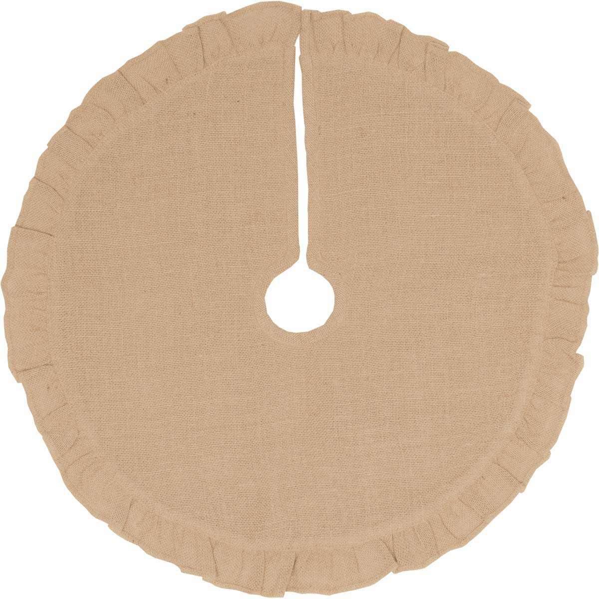 Jute Burlap Natural Mini Christmas Tree Skirt 21 VHC Brands - The Fox Decor