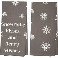 Thumbnail for Snowflake Burlap Grey Snowflake Kisses Tea Towel Set of 2 19x28 VHC Brands - The Fox Decor
