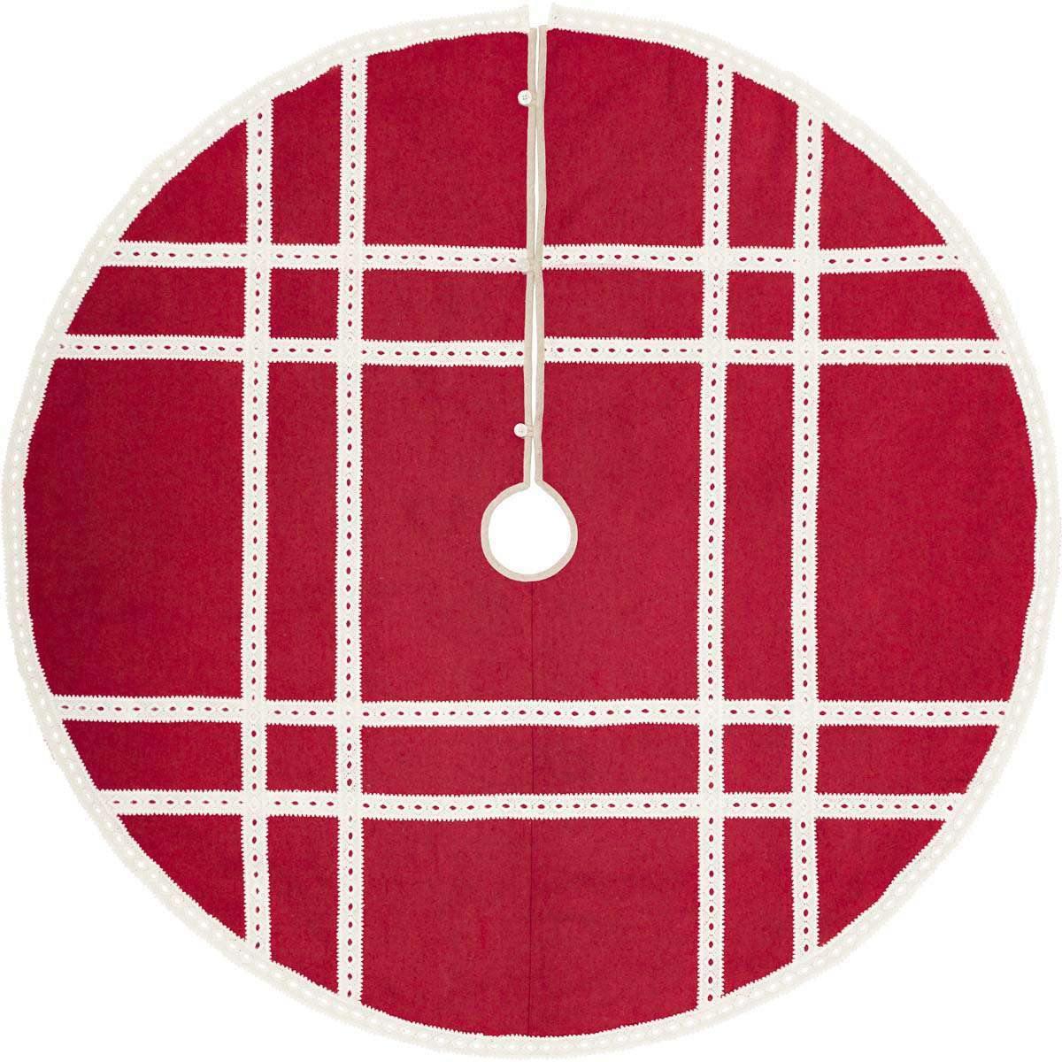 Margot Red Christmas Tree Skirt 60 VHC Brands - The Fox Decor