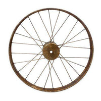 Thumbnail for Medium Antiqued Bike Wheel Wire & Wood CWI+ 