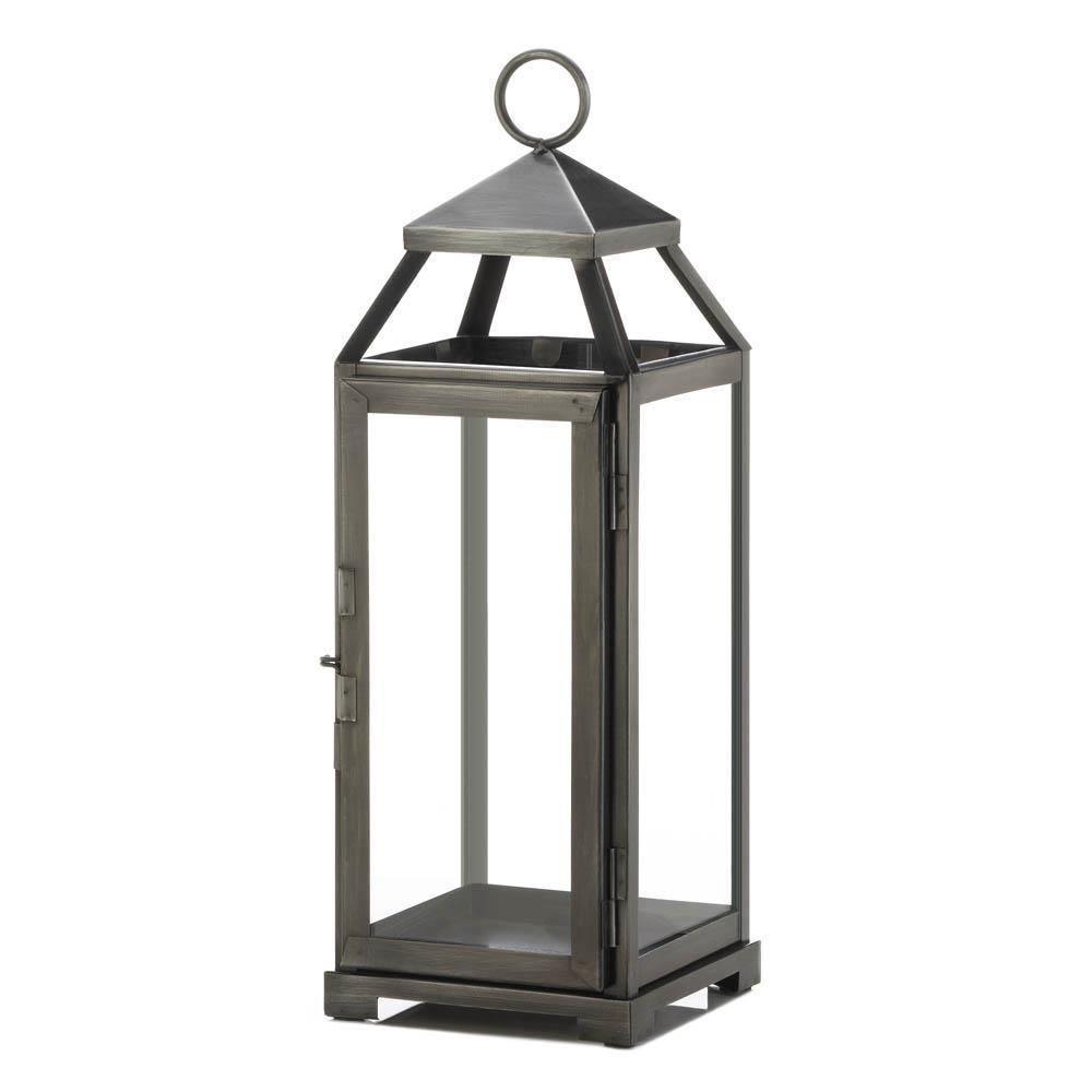 Medium Brushed Pewter Lantern - The Fox Decor