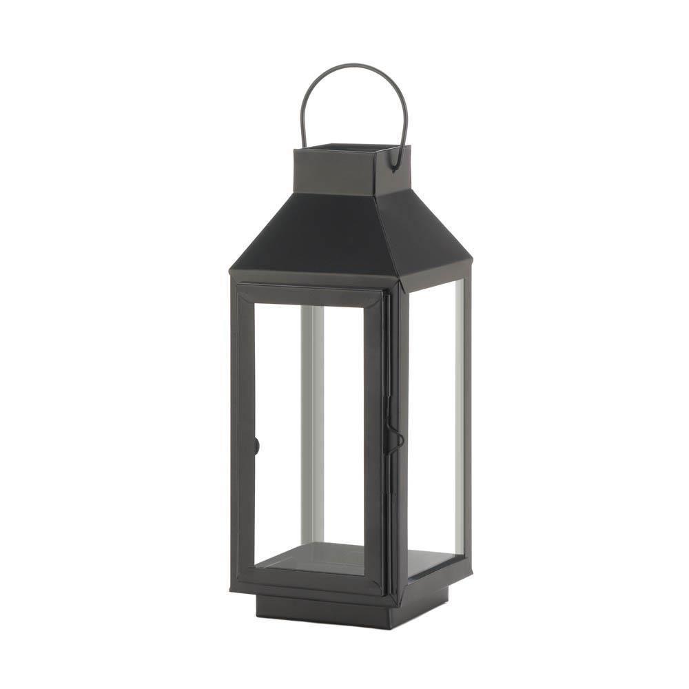 Medium Square Top Black Lantern - The Fox Decor