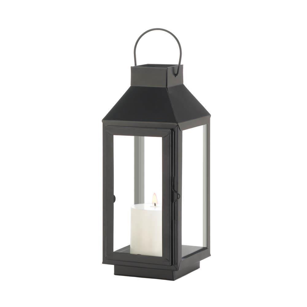 Medium Square Top Black Lantern - The Fox Decor