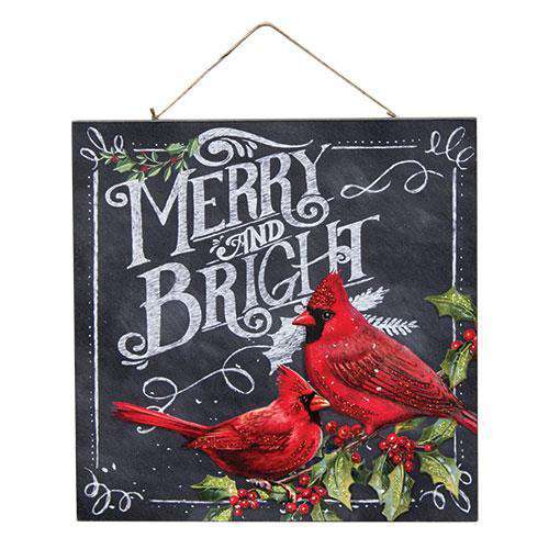 Merry and Bright Cardinal Sign Christmas Signs CWI+ 
