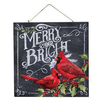 Thumbnail for Merry and Bright Cardinal Sign Christmas Signs CWI+ 