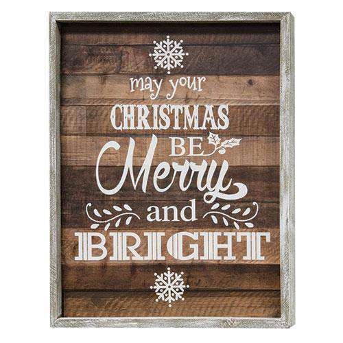 *Merry & Bright Framed Sign Christmas Signs CWI+ 