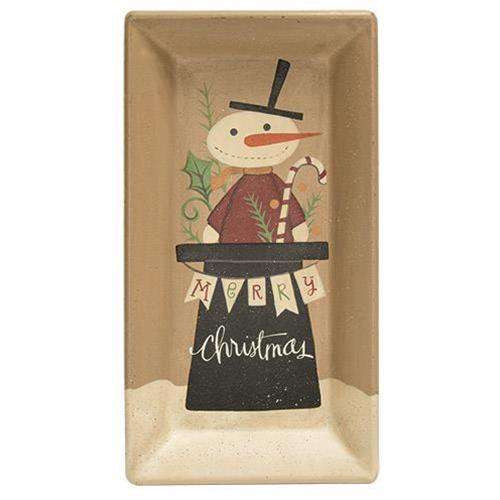 Merry Christmas Snowman Tray Plates & Holders CWI+ 