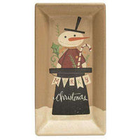 Thumbnail for Merry Christmas Snowman Tray Plates & Holders CWI+ 