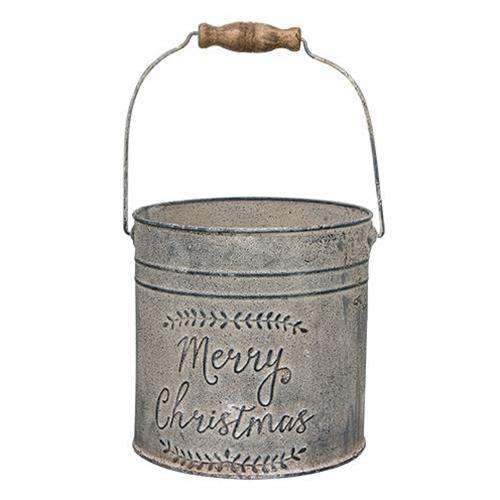 Merry Christmas Vintage Bucket Buckets & Cans CWI+ 
