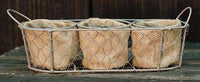Mesh Basket w/3 Burlap Planters - The Fox Decor